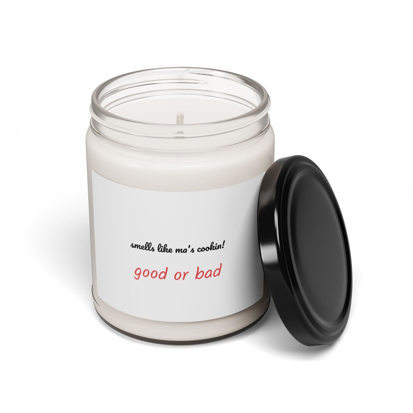 Scented Soy Candle with Humor - "Smells Like Ma's Cookin'!" | Perfect for Home Decor, Gifting, Self-Care, Party Favors, Holidays