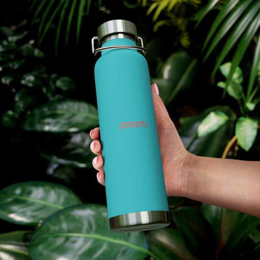 Copper Insulated Water Bottle, Travel Mug, 22oz Thermos, Eco-Friendly Drinkware, Perfect for Outdoor Adventures, Gifts for Her